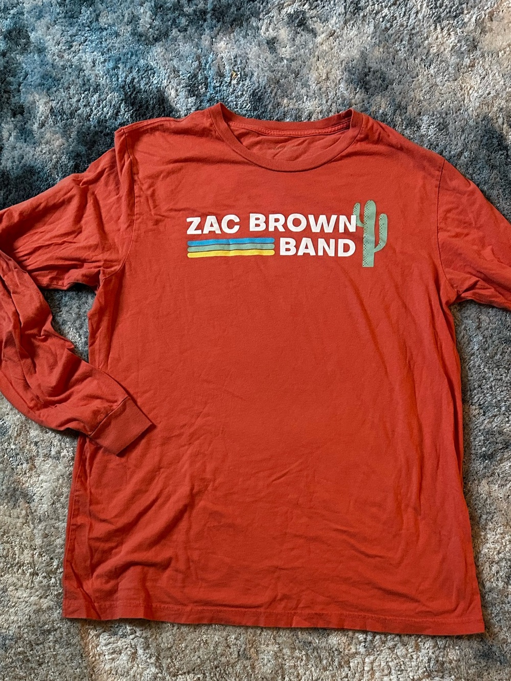 Zac Brown Band Mens 2019 Down The Rabbit Hole Tour T-Shirt Coral Orange XL